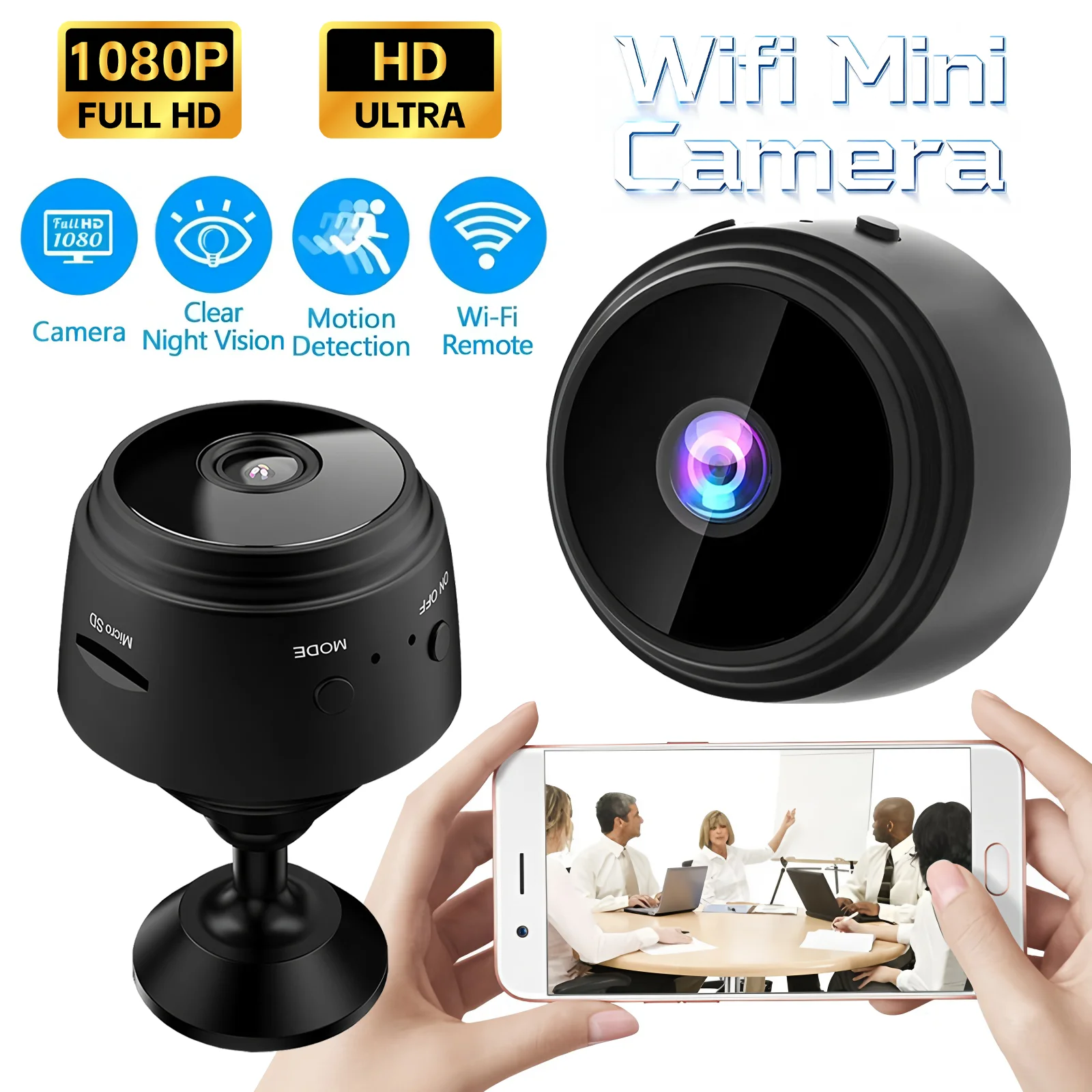 kf-Sd7dfc11a86124e5fa38725cb24f7662da 1080P WiFi Wireless Camera Mini Security Smart Video Surveillance HD Indoor Night Vision Secret Security Protection Home Camera - Image 1