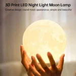 3D Moon 8/6cm Night Light Bedroom Led Study Table Lamp Bedroom Bedside Warm Light Bed Lamp Desk Lamp Home Decor - Image 3
