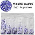 S3-SS10 Rhinestone 6-grid flat bottom diamond nail accessories jewelry crystal glass nail art diy nail art jewelry - Image 4