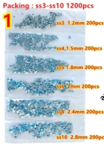 40 colors Mix Sizes Crystal Clear AB Non Hotfix Flatback Rhinestones Nail Art Rhinestones For 3D Nail Art Decoration glitter - Image 2