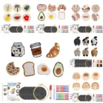 GATYZTORY Punch Needle Coaster Kit Easy Art Coasters Kits for Beginners DIY Tufted Rug Pads with Adhesive Felt Yarns Embroidery