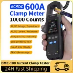 FNIRSI Digital Multimeter, DC/AC Clamp Meter With 10000 Counts, 600A Current Clamp Tester NCV Electrical Tool DMC-100