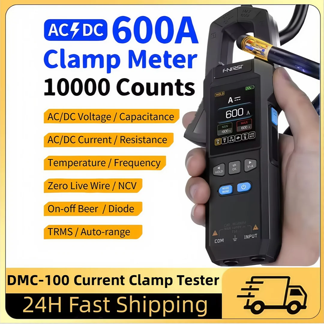 kf-Sfcdfc625fff040559dd702d2f3f16a252 FNIRSI Digital Multimeter, DC/AC Clamp Meter With 10000 Counts, 600A Current Clamp Tester NCV Electrical Tool DMC-100 - Image 1