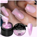 MEET ACROSS 8ml Light Violet Aurora Extension Nail Gel Polish Semi Permanent DIY Nail Art French Style UV Building Gel Varnish - Image 2