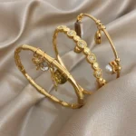 Greatera Shell Piece Bracelet Spherical Rhinestone Large Small Intervals Ocean-style Bamboo-joint Starfish Pendant Cuff Bangle