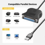 USB Male to IEEE1284 DB25 Female 25Pin Parallel Port Print Converter Cable LPT Device Adapter Cord for PC Old Printer - Image 4