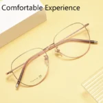 YIMARUILI Retro Oval Optical Prescription Glasses for Men and Women Ultralight Titanium Fashion Pilot Eyewear Simple Design 8201 - Image 2