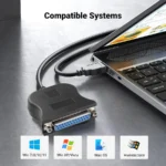 USB Male to IEEE1284 DB25 Female 25Pin Parallel Port Print Converter Cable LPT Device Adapter Cord for PC Old Printer - Image 5