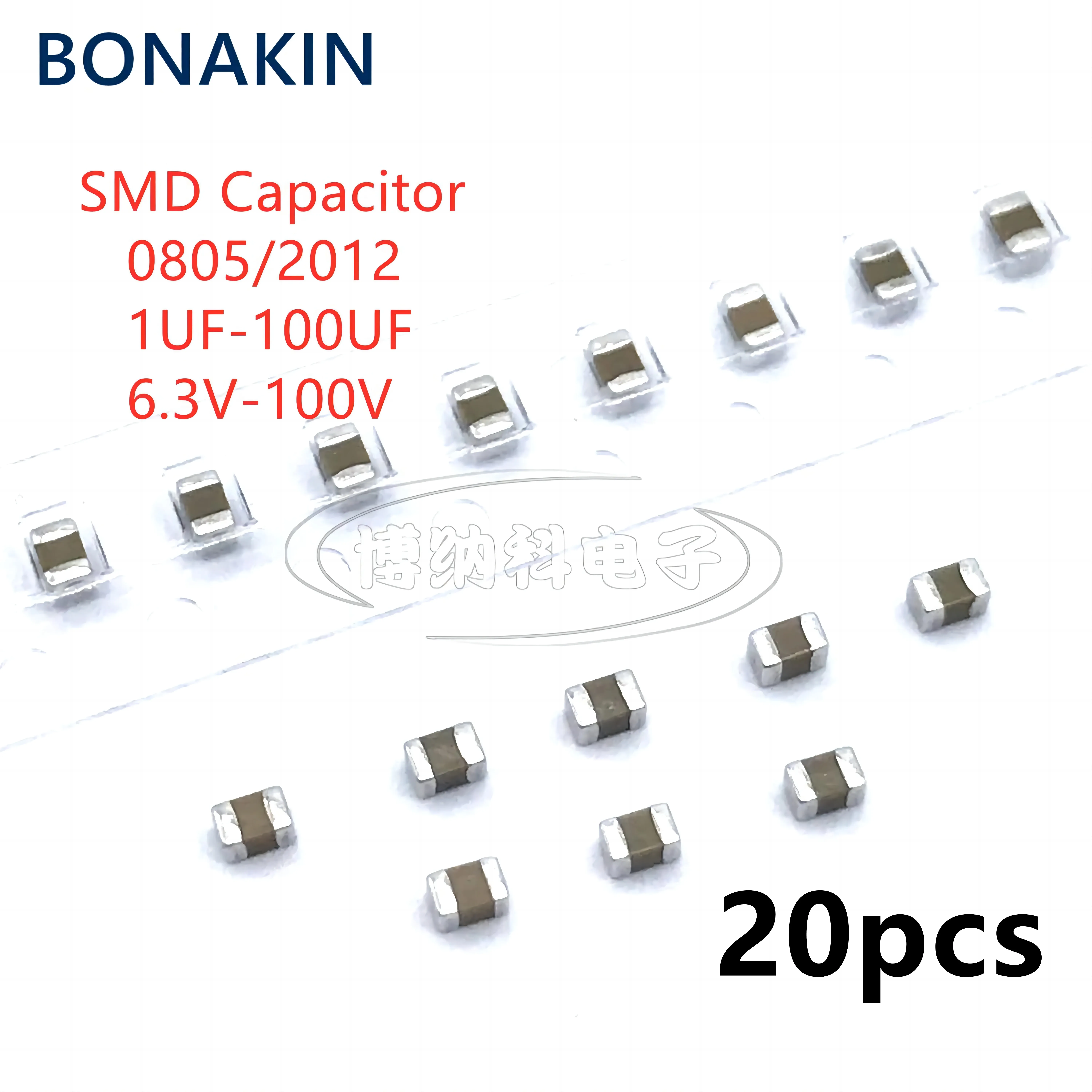 kf-S63625cba96d94694beb0a0b0e693a445n 20PCS 0805 2012 SMD Capacitor 1uF 2.2uF 4.7uF 10uF 22uF 47uF 100uF 6.3V 10V 16V 25V 35V 50V 63V 100V X7R X5R ±10% 20% K M - Image 1