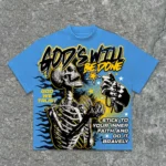 The 2025 3d Tshirt God's Will Skull Retro Pattern T-shirt Printed Graphic Men And Women Y2K Oversized T-shirt Street Wear - Image 4