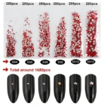 Multi-Size Glass Nail Rhinestones For Nails Art Decorations Crystals Strass Charms Partition Mixed Size Rhinestone Set - Image 5