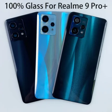 100% Glass For Realme 9 Pro+ Battery Cover For Realme 9 Pro plus Rear Housing Case Glass Back Cover Battery Door Replacement