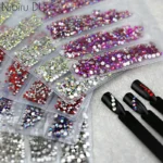 Multi-Size Glass Nail Rhinestones For Nails Art Decorations Crystals Strass Charms Partition Mixed Size Rhinestone Set - Image 2
