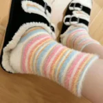 Women's Autumn Winter Socks Mid Tube Cute Mink Velvet Sock Thickened Warm Sleeping Floor Stockings Furry Solid Color Simple Sock - Image 4