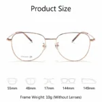 YIMARUILI Retro Oval Optical Prescription Glasses for Men and Women Ultralight Titanium Fashion Pilot Eyewear Simple Design 8201 - Image 4