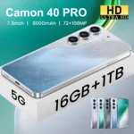 New Model Camon 40 Pro 7.3 Smartphone 5G Android, Supports Dual SIM Card Functionality, WiFi, GPS, and Google Tab.