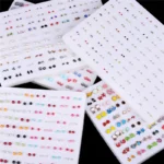 100Pairs Acrylic Crystal Heart Star Moon Small Stud Earrings Set For Women Girl Animal Flower Plastic Earring 2021 Trend Jewelry - Image 6