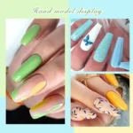 MEET ACROSS 7.3ml Blue Green Gel Nail Polish Spring Summer Glitter Semi Permanent UV Gel Varnish Nail Art Design For Manicure - Image 2