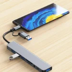 8 in 2 USB +Type C HUB Docking Station with 3.5mm Audio Jack Adapter for Micro SD Card Reader Laptop Tablet Phone Disk Converter - Image 3