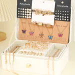 104 Pcs/Set Fashion Metal Pearl Zircon Earrings Butterfly Necklaces Bracelets Rings Combinations Jewelry Sets For Women's Gifts - Image 2
