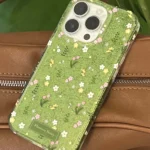 Green flower Phone Case for Xiaomi Redmi Note 15 14 13 12 12s 11 11s 10 9 9s 8 7 Pro Plus 4G 5G Feather Texture Back Cover - Image 2