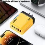 240W GaN USB C Charger 5 in 1 Fast Charging Phone Charger Power Adapter For iPhone Samsung Xiaomi Type C EU/US Plug Wall Charger - Image 6