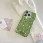 Green flower Phone Case for Xiaomi Redmi Note 15 14 13 12 12s 11 11s 10 9 9s 8 7 Pro Plus 4G 5G Feather Texture Back Cover - Image 3