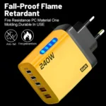 240W GaN USB C Charger 5 in 1 Fast Charging Phone Charger Power Adapter For iPhone Samsung Xiaomi Type C EU/US Plug Wall Charger - Image 2
