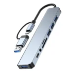 8 in 2 USB +Type C HUB Docking Station with 3.5mm Audio Jack Adapter for Micro SD Card Reader Laptop Tablet Phone Disk Converter - Image 6