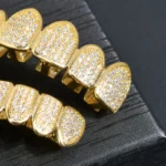 Hiphop Teeth Grillz Set for Unisex Top Bottom Mouth Silver Color Teeth Grills Tooth Cap Removable Dental Fashion Body Jewelry - Image 6