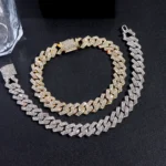 14MM Iced Prong Link Cuban Chain Bracelets for Men Women Full Rhinestones Chunky Miami Cuban Bracelet Punk Hip Hop Jewelry Gift - Image 5