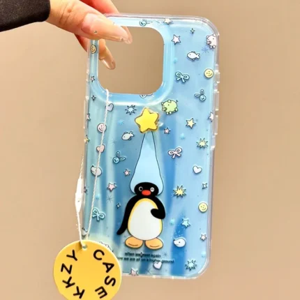 For Redmi 15 15C 14C 13C 12C Note 14 Pro Plus 14S 13 12 12S 11 11S 10 9 Rotary Star Penguin Dazzle Lustre Lining Hard Phone Case
