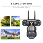 6MP WiFi PTZ Camera Outdoor Tri Lens Motion Detection IP66 Waterproof Network Wireless Surveillance Camera - Image 6