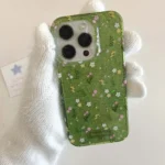Green flower Phone Case for Xiaomi Redmi Note 15 14 13 12 12s 11 11s 10 9 9s 8 7 Pro Plus 4G 5G Feather Texture Back Cover - Image 5