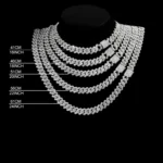 16/18/20/22/24inch Gold Color Cuban Link Chain for Women Men 2 Row Rhinestone Rhombus Prong Cuban Necklaces Hip Hop Jewelry - Image 6