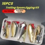 Fishing Lure Kit 16 pcs sets Trolling Jigging Lure Metal Spoon For Bass Pike Crank Tackle Accessories With Box Wobblers Kit - Image 3