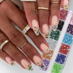 12Grids Mixed Mini Christmas Gems Nail Charms 2mm Luxury Crystal Nail Glitter Rhinestone Red/Green Flatback Christmas Nail Parts - Image 2