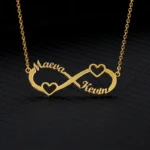 Custom Heart Names Infinity Necklaces For Women Men Stainless Steel Customized Necklace Pendant Personalized Chain Jewelry Gift