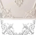 PU French Ceiling Medallion Crown Molding Kit Floral Ceiling Rose Corner Wall Trim Polyurethane Ceiling Molding for Villa Home