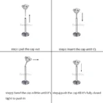 20G Push-in Labret Ear Tragus Ear Studs Nose Rings Lip Piercing Jewelry Zircon Titanium Steel 6MM 8MM 10MM Anti-allergic Women - Image 2