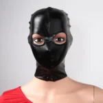 Women Mens Cosplay Face Mask Sexy PU Leather Latex Head Mask Open Eyes Mouth Nose Bondage Balaclava Headgear - Image 3