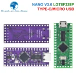 1/3PCS LGT8F328P-LQFP32 MiniEVB TYPE-C MICRO USB Compatible With ATMEGA328 Nano V3.0 LGT8F328P CH9340C / HT42B534-1 For Arduino - Image 3