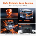 CTOLITY AP2000 2400W Portable Solar Generator 2048Wh Lifepo4 Battery Power Station AC Outlets Pure Sinve Wave emergency Supply - Image 5