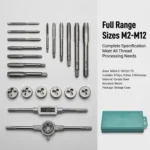 12/20PCS Tap and Die Set Metric Wrench Cut M3-M12 Hand Threading Tool Tungsten Carbide Tap Die Screw Thread Making Tool Bit Set - Image 2