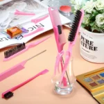 3Pcs Slick Back Hair Brush Set Teasing Hair Brush Triple Teasing Comb Rat Tail Combs Edge Brush Hair Tail Tools Braid Tool Loop - Image 6
