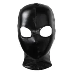 Women Mens Cosplay Face Mask Sexy PU Leather Latex Head Mask Open Eyes Mouth Nose Bondage Balaclava Headgear - Image 2