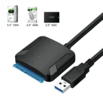 SATA to USB 3.0 External SATA Hard Disk Adapter Cable SSD HDD Drive Cable with 12V Power Adapter Easy Drive Hard Disk Cables - Image 4