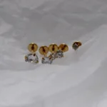 20G Push-in Labret Ear Tragus Ear Studs Nose Rings Lip Piercing Jewelry Zircon Titanium Steel 6MM 8MM 10MM Anti-allergic Women - Image 3