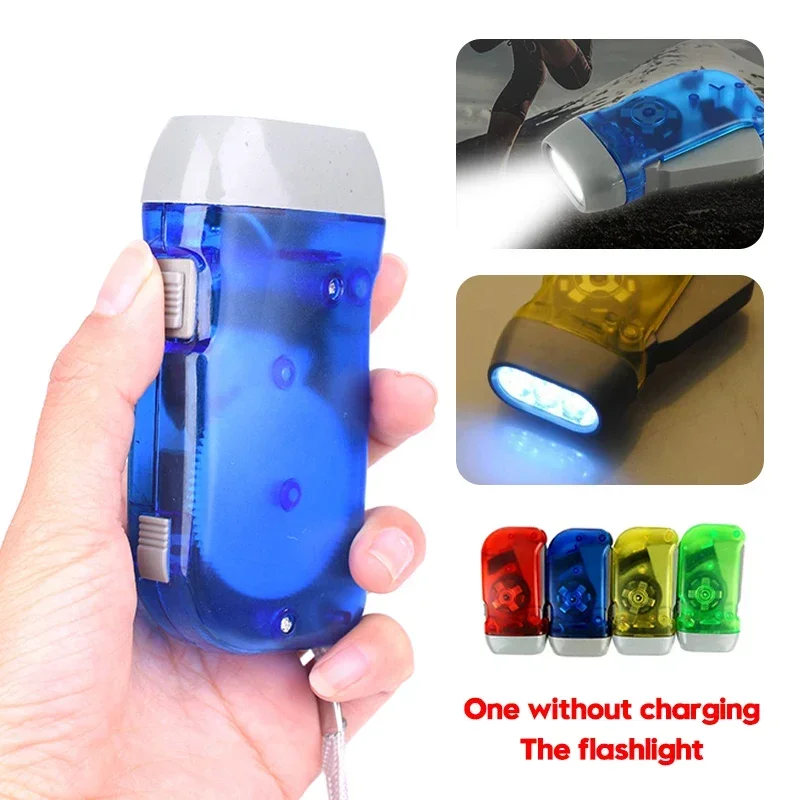 kf-S910be6adf698455bafabd20121985429p 3 LED Hand Pressing Dynamo Crank Power Wind Up Flashlight Torch Light Hand Press Crank Camping Lamp Light for Outdoor Home - Image 1