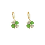 New Unique Flower Clover Alloy Earrings for Women Korean Shiny Earring Wedding Party Jewelry Birthday Present - Image 5